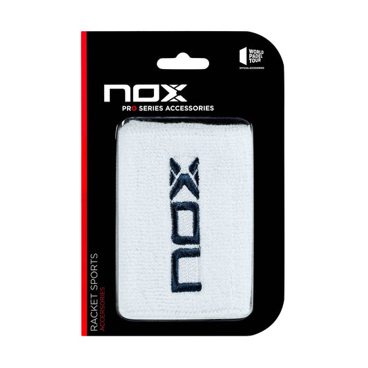 NOX Sport Wristbands White/Navy Blue